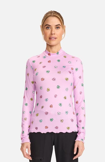 Women's Merrow Edge Mock Neck Sweet Talker Print Underscrub Women's Merrow Edge Mock Neck Sweet Talker Print Underscrub