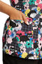 Women's V-Neck Furever Floral Print Scrub Top, , large