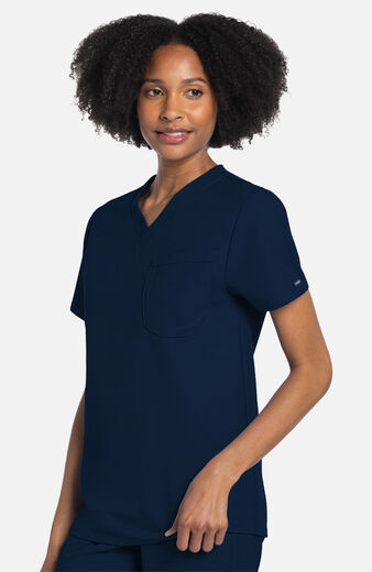 Unisex Scrub Set: Tuck-In 1-Pocket V-Neck Top & 3-Pocket Straight Leg Drawstring Pant Unisex Scrub Set: Tuck-In 1-Pocket V-Neck Top & 3-Pocket Straight Leg Drawstring Pant