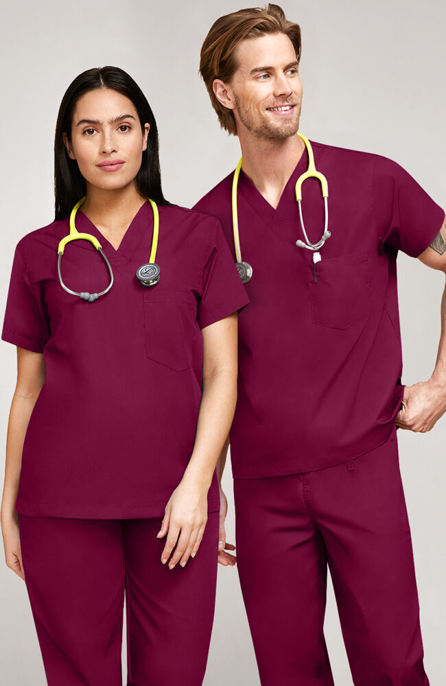 Wine Colored Scrubs Men Women Sets Jackets More