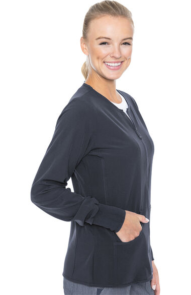 Women's Warm Terrain Zip Up Solid Scrub Jacket, , large
