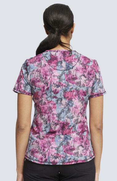 Clearance Women's Hiss Or Miss Print Scrub Top, , large