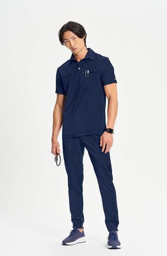 Men's Zip Pocket Polo Scrub Shirt Men's Zip Pocket Polo Scrub Shirt