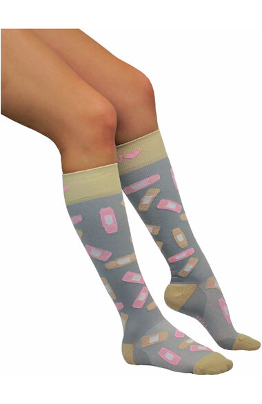 About The Nurse Women's Knee High 20-30 mmHg Ouch Print Compression Sock, , large