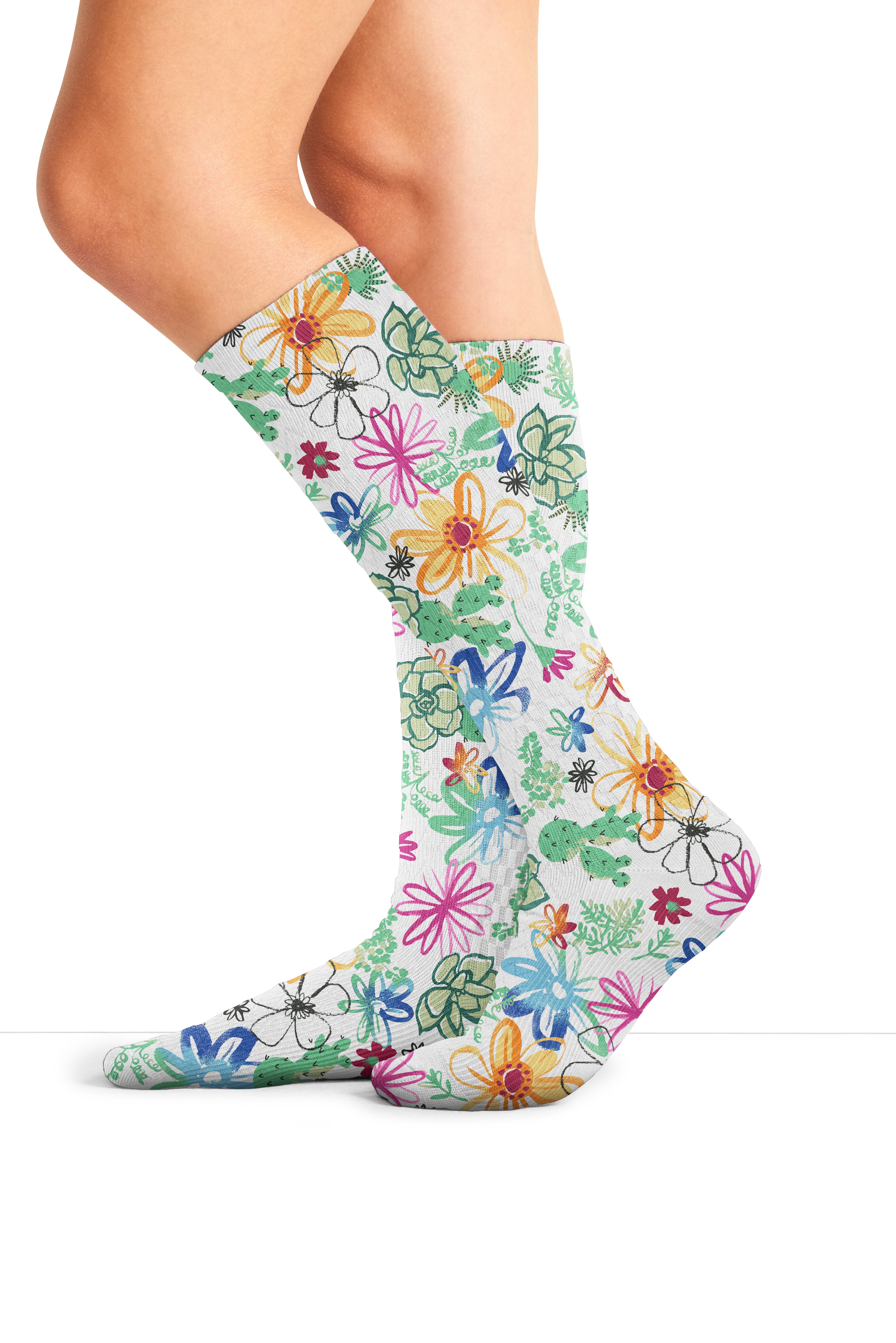 Women's Fashion 8-15 mmHg Knee High Compression Sock, , large