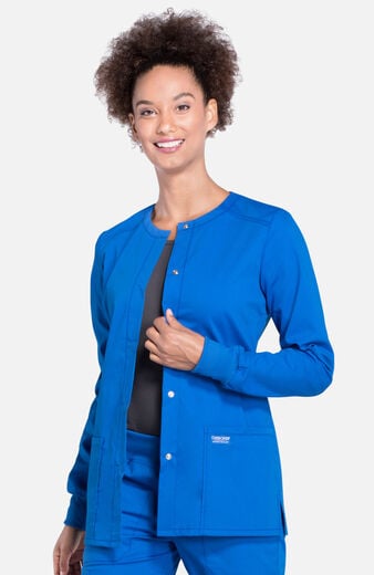 Women's Snap Front Warm-Up Solid Scrub Jacket Women's Snap Front Warm-Up Solid Scrub Jacket