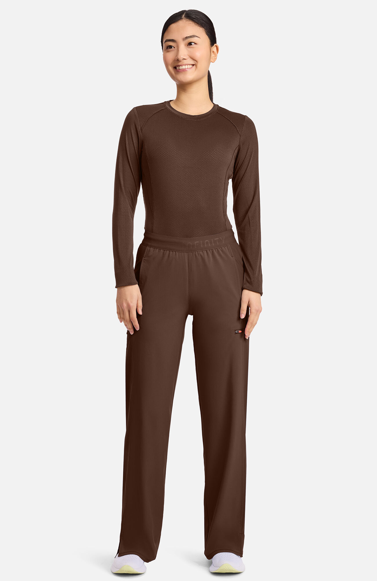 Women's 6-Pocket Wide Leg Scrub Pant, EXE Espresso Express | brown, large