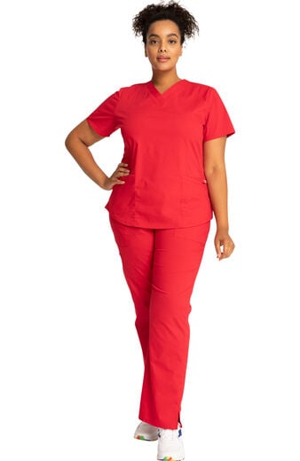 Women's Scrub Set: 4-Pocket Shirttail Top & Rib Knit Cargo Waist Pant Women's Scrub Set: 4-Pocket Shirttail Top & Rib Knit Cargo Waist Pant