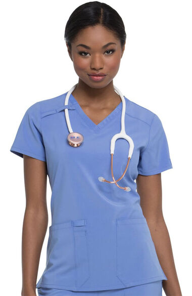 Women's V-Neck Solid Scrub Top, , large