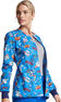 Clearance Women's Snap Front Super Smile Print Warm-Up Jacket, , large