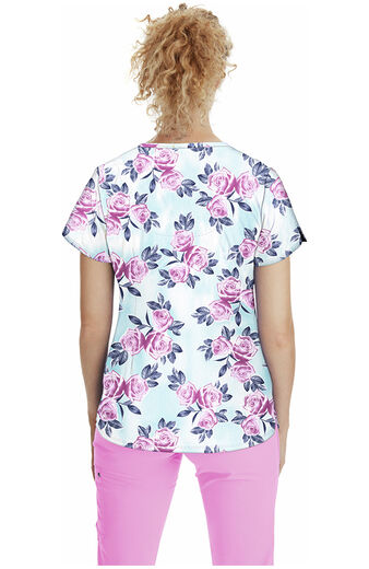 Women's Isabel Scent Of A Rose Print Scrub Top