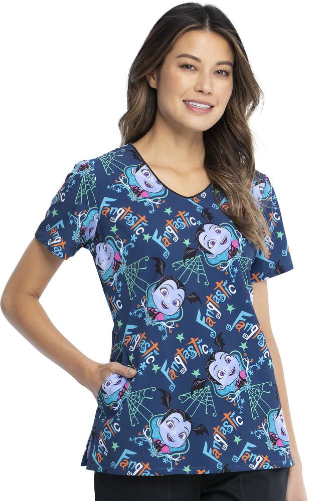 Tooniforms by Cherokee Women's Vampirina Print Scrub Top ...