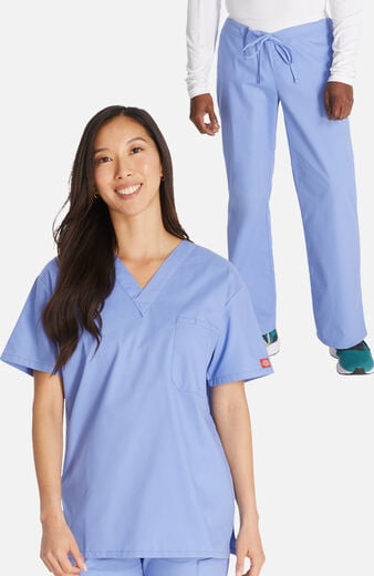 Unisex Scrub Set: V-Neck Top & Drawstring Pant Unisex Scrub Set: V-Neck Top & Drawstring Pant