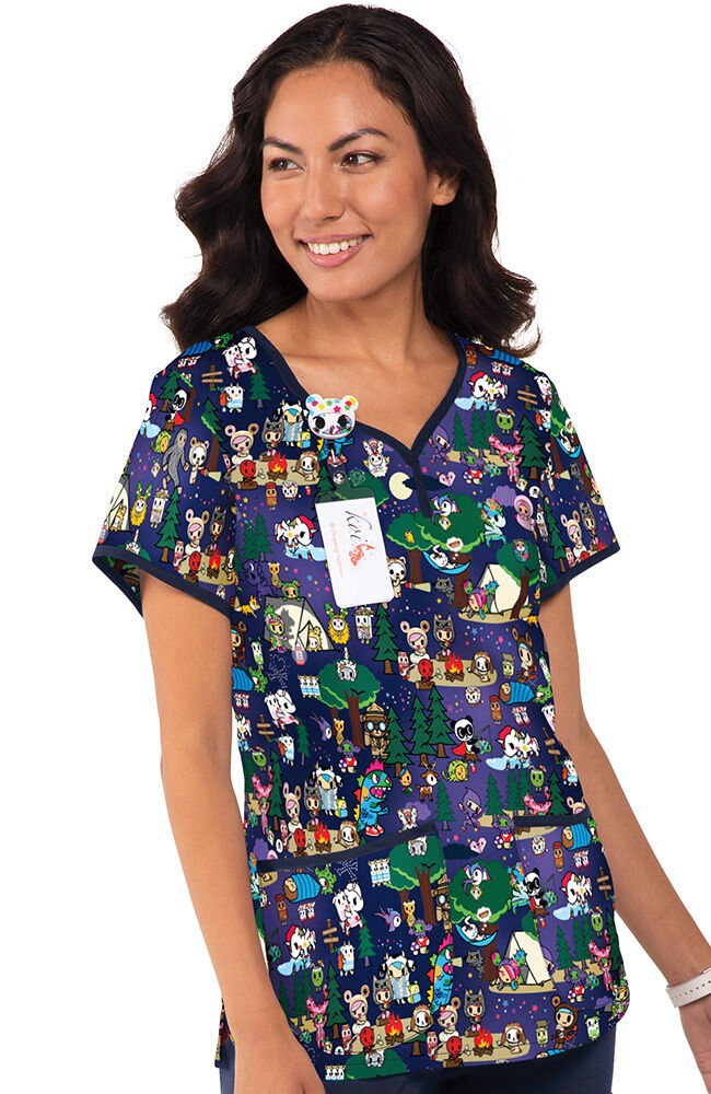 Veterinary print scrub discount tops