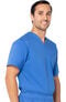 Clearance Stretch Men's by V-Neck Solid Scrub Top, , large