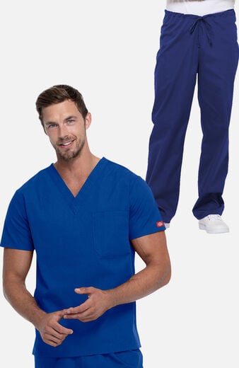 Unisex Scrub Set: V-Neck Top & Drawstring Pant Unisex Scrub Set: V-Neck Top & Drawstring Pant