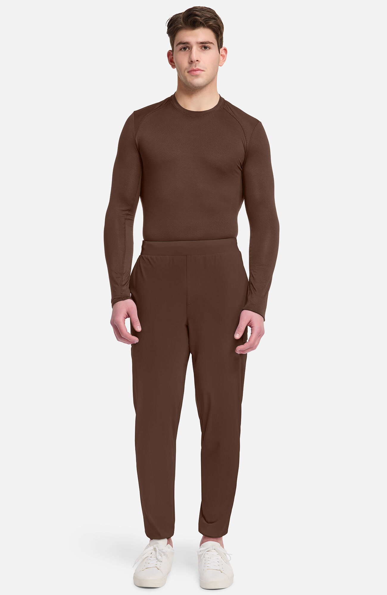 Men's Performance Long Sleeve Underscrub, EXE Espresso Express | brown, large