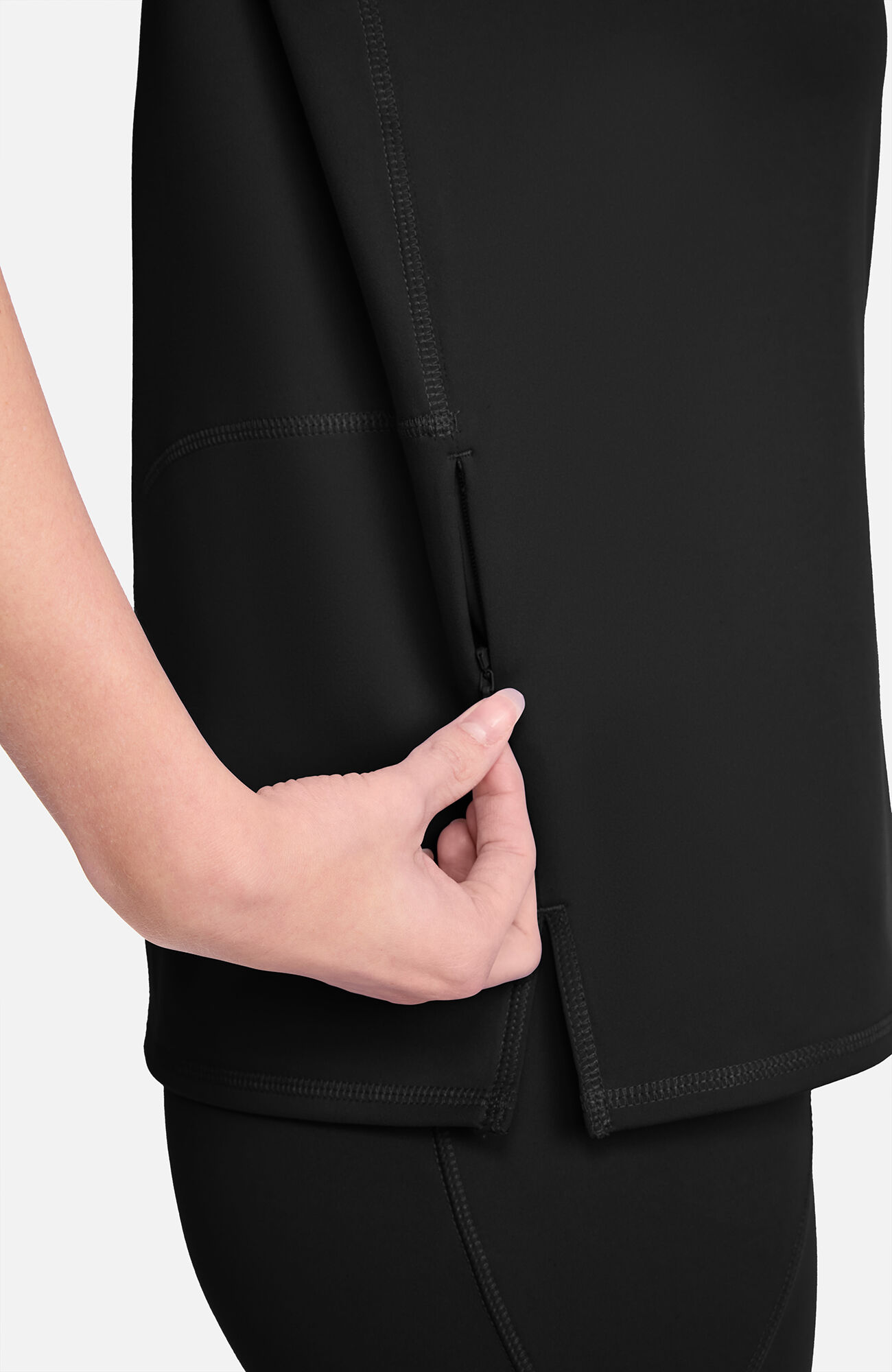 Women's Knit 2-Pocket Crew Neck Scrub Top , , large