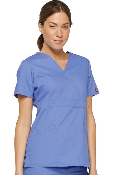 Clearance EDS Signature by Dickies Women's Mock Wrap Solid Scrub Top ...