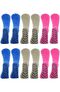 Unisex Fuzzy Non-Skid Solid Sock 6 Pack, , large