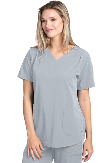 Clearance Women's Pleated Solid Scrub Top