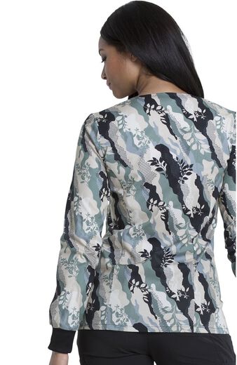 Clearance Women's Nature Camo Warm-Up Print Scrub Jacket