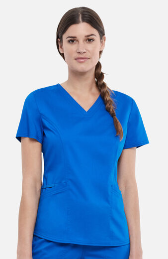 Women's Petite Contoured Solid Scrub Top Women's Petite Contoured Solid Scrub Top