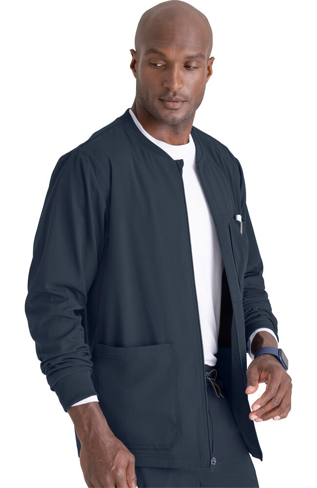 Spandex Stretch by Grey s Anatomy Men s React Warm Up Scrub Jacket