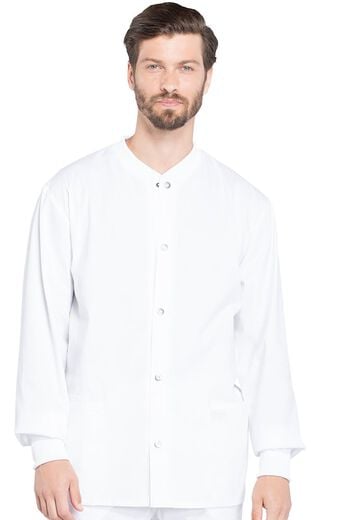 Men's Snap Front Warm-Up Solid Scrub Jacket Men's Snap Front Warm-Up Solid Scrub Jacket