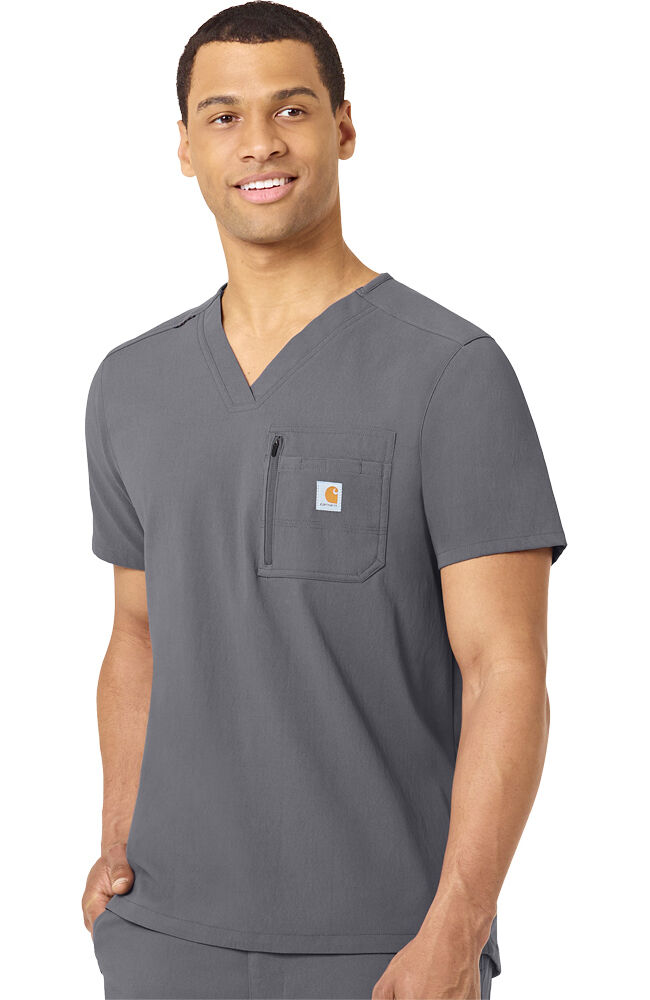 Peak by Carhartt Men s Tuck In Zipper Pocket Scrub Top AllHeart