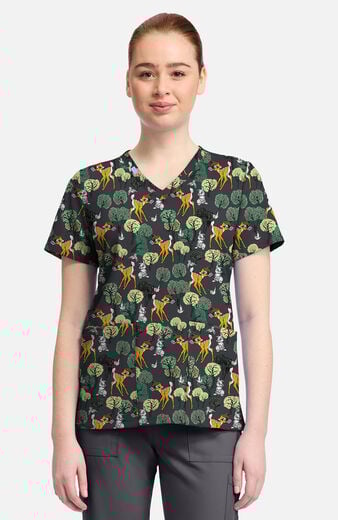 Women's Forest Royalty Print Scrub Top Women's Forest Royalty Print Scrub Top