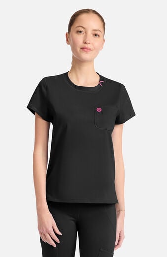 Women's Knit 2-Pocket Crew Neck Scrub Top Women's Knit 2-Pocket Crew Neck Scrub Top