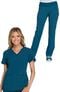 Women's V-Neck Knit Back Solid Scrub Top & Knit Waistband Pull On Scrub P, , large