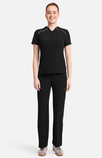 Women's Tuck-In Zip Neck Henley Scrub Top Women's Tuck-In Zip Neck Henley Scrub Top