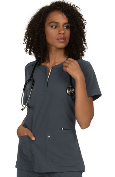 Women's Back In Action Solid Scrub Top, , large