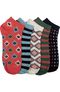 Clearance Women's Coral Craze Print 5 Pair No Show Socks, , large