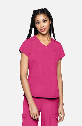 Women's Quarter Zip V-Neck Tuckable Scrub Top Women's Quarter Zip V-Neck Tuckable Scrub Top