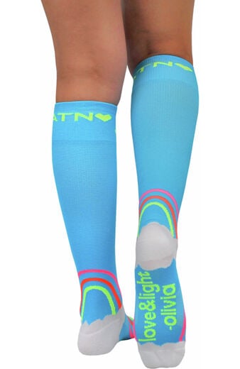 Clearance About The Nurse Women's Knee High 20-30 mmHg Jewelchic Rainbow Print Compression Sock