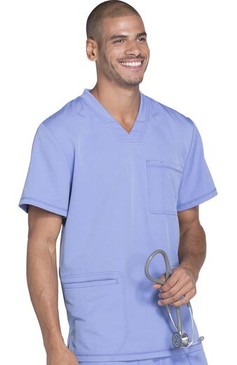 Clearance Men's Connected V-Neck Solid Scrub Top