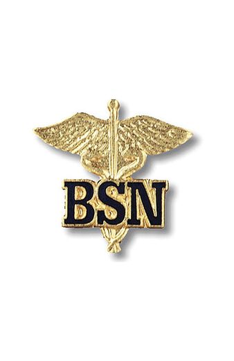 BSN - Bachelor Of Science Nursing (Letters On Caduceus) Pin