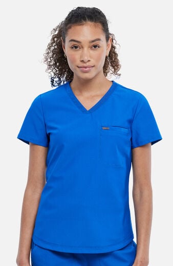 Women's Tuck-In Knit Mesh V-Neck Scrub Top Women's Tuck-In Knit Mesh V-Neck Scrub Top