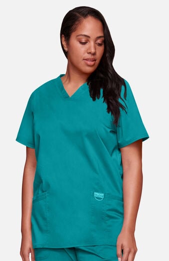 Women's 3-Pocket V-Neck Stretch Scrub Top Women's 3-Pocket V-Neck Stretch Scrub Top