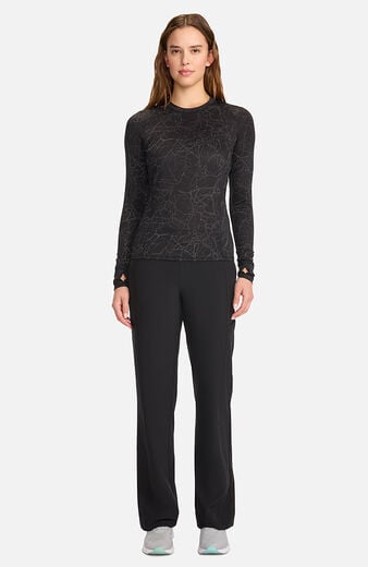 Women's Crackle Layer Black Print Performance Underscrub Women's Crackle Layer Black Print Performance Underscrub