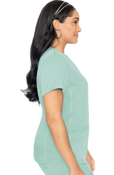 Clearance Women's Kerri V-Neck Shirttail Solid Scrub Top, , large