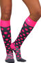 Clearance About The Nurse Women's Knee High 20-30 MmHg Polka Pink Print Compression Sock, , large