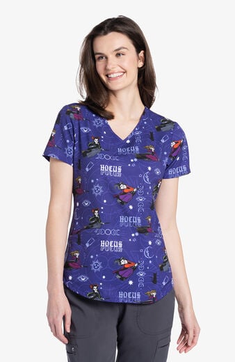 Women's Moon Phase Print Scrub Top Women's Moon Phase Print Scrub Top