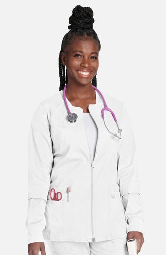 Women's Zip Front Warm Up Solid Scrub Jacket Women's Zip Front Warm Up Solid Scrub Jacket