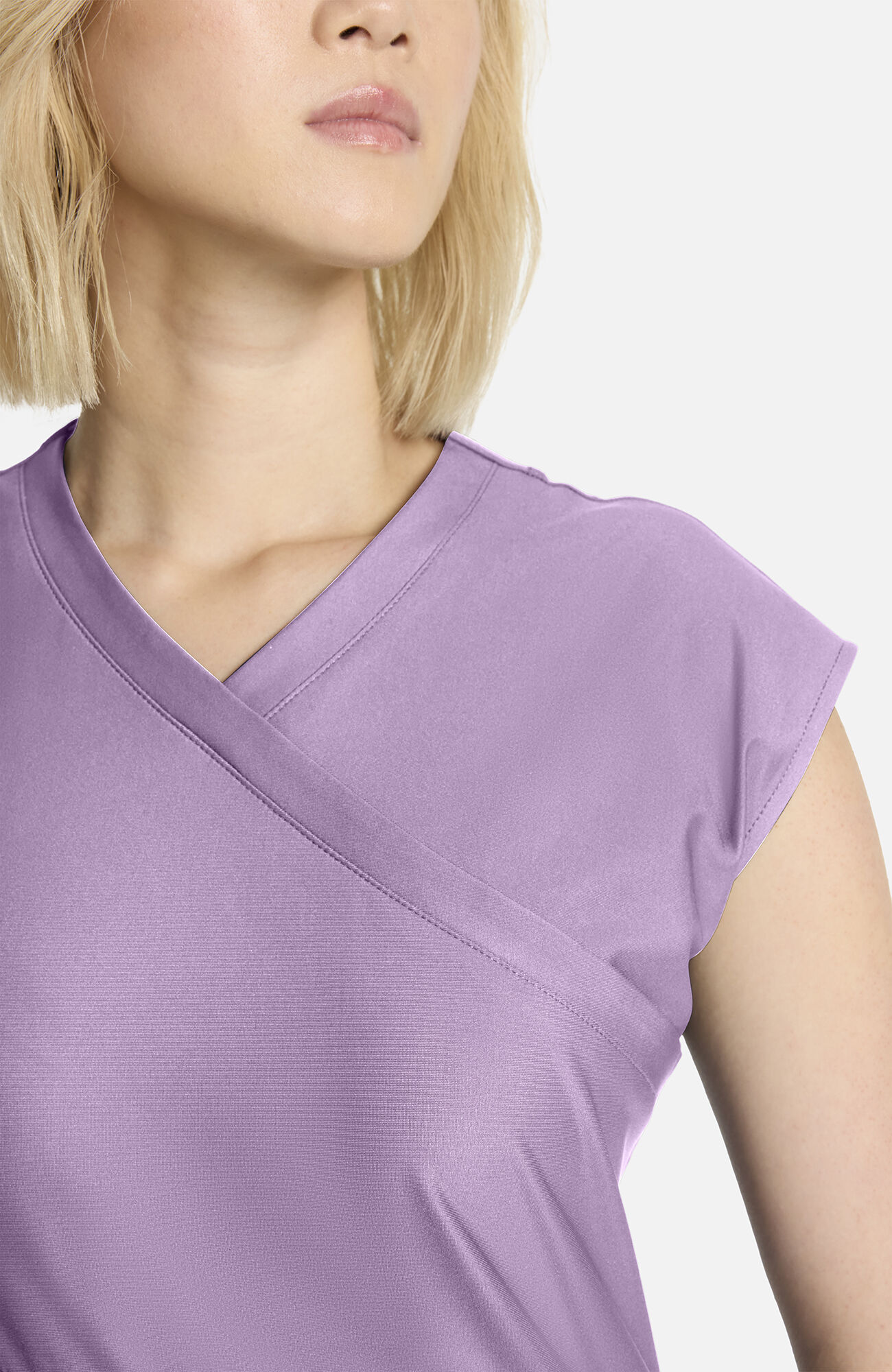 Women's Knit Dolman Wrap Scrub Top, , large