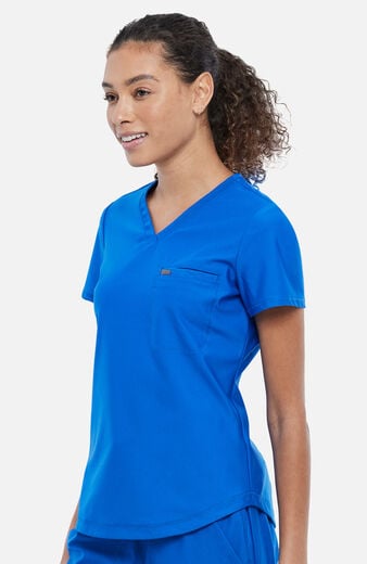 Women's Tuck-In Knit Mesh V-Neck Scrub Top Women's Tuck-In Knit Mesh V-Neck Scrub Top
