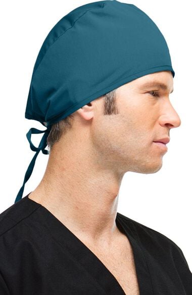 Clearance Unisex Tie Back Solid Scrub Hat, , large